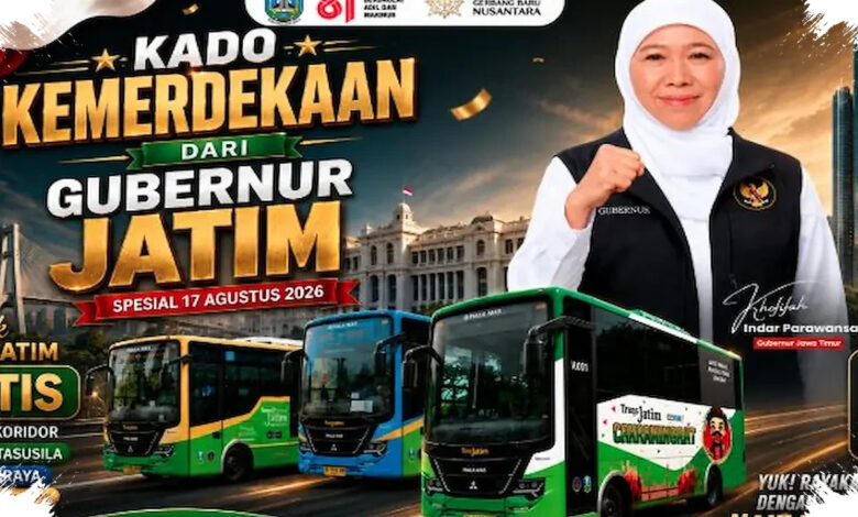 Bukan Trans Jatim Luxury, Ini Layanan Bus yang Gratis di Jatim pada 17 Agustus 2026