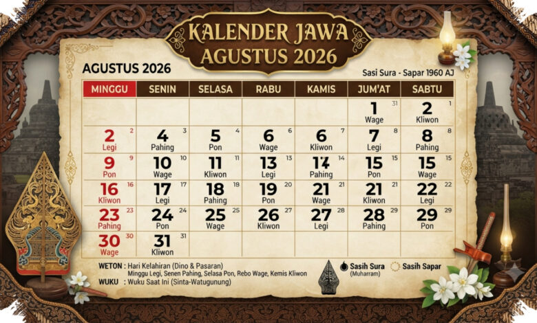 Dari Pahing hingga Kliwon, Ini 13 Hari Baik Agustus 2026 Menurut Primbon Jawa