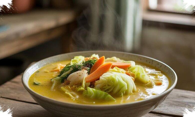 Tak Perlu Banyak Bahan, Kubis dan Tahu Jadi Kuah Santan Kuning yang Mengenyangkan