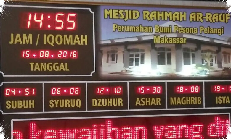 Lima Waktu Sholat Palembang 18 Agustus 2026, Dari Subuh hingga Isya